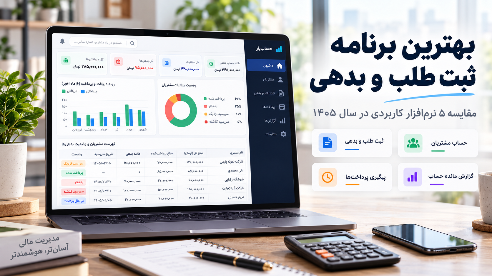 بهترین نرم افزار ثبت طلب و بدهی